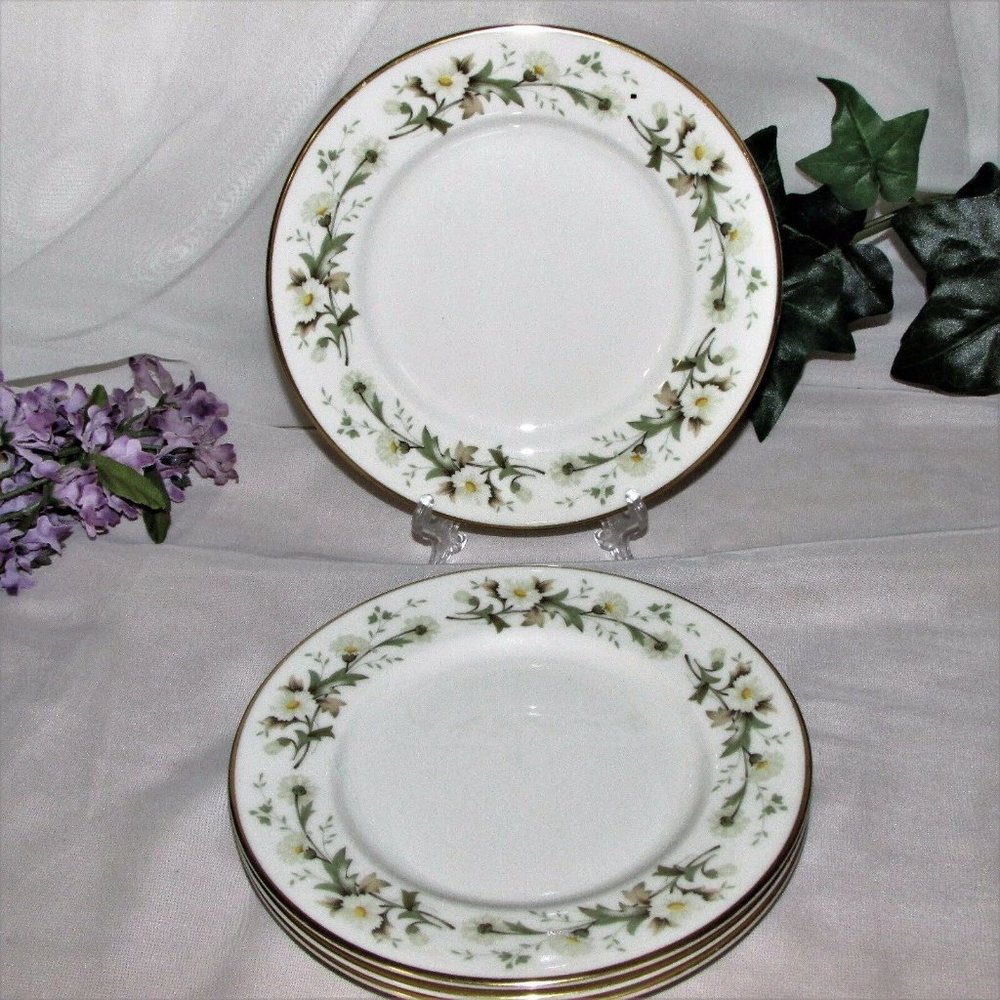 4 Royal Doulton CLAIRMONT Bread Plates TC1033 English Translucent China Floral